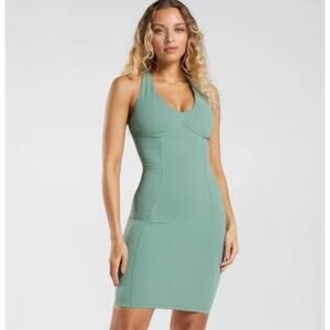 NEW! Gymshark x Whitney Simmons 'DNU' Dress in LEAF GREEN (XS)